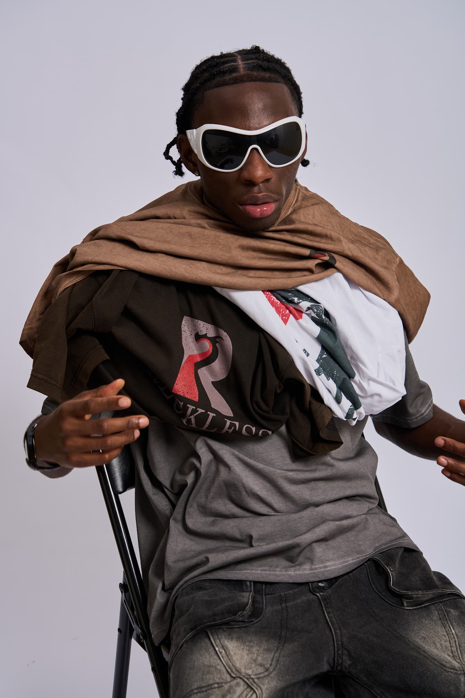 Reckless Lab campaign — draped tee